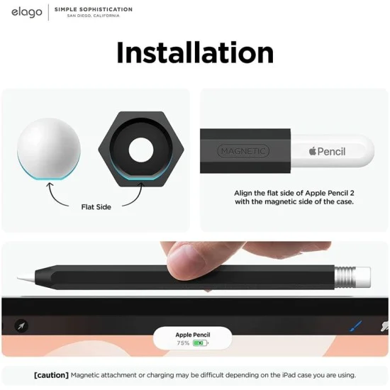 Elago Apple Pencil 2Nd Gen Classic Case  Black -Silver